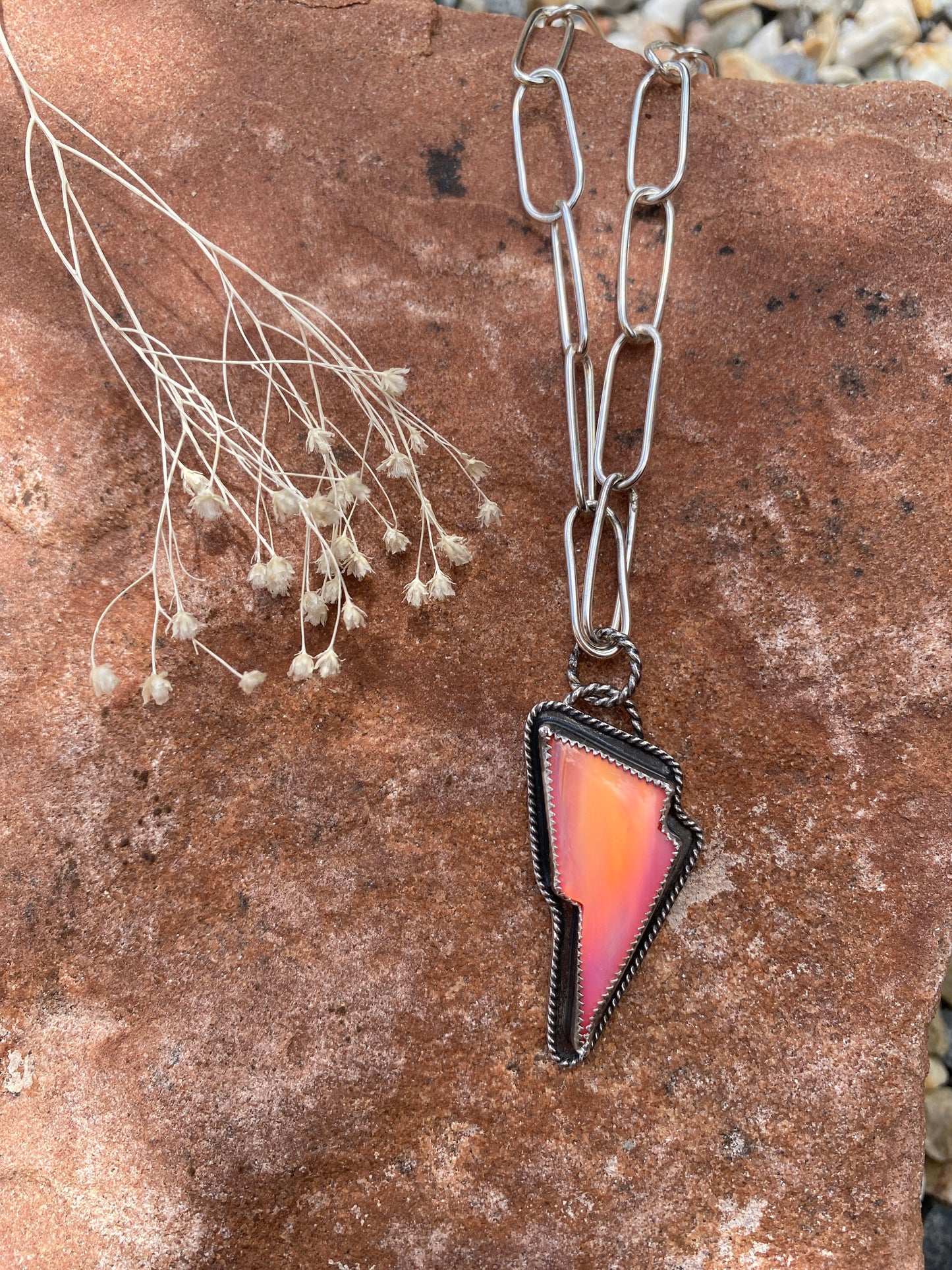 Pink Bolt necklace