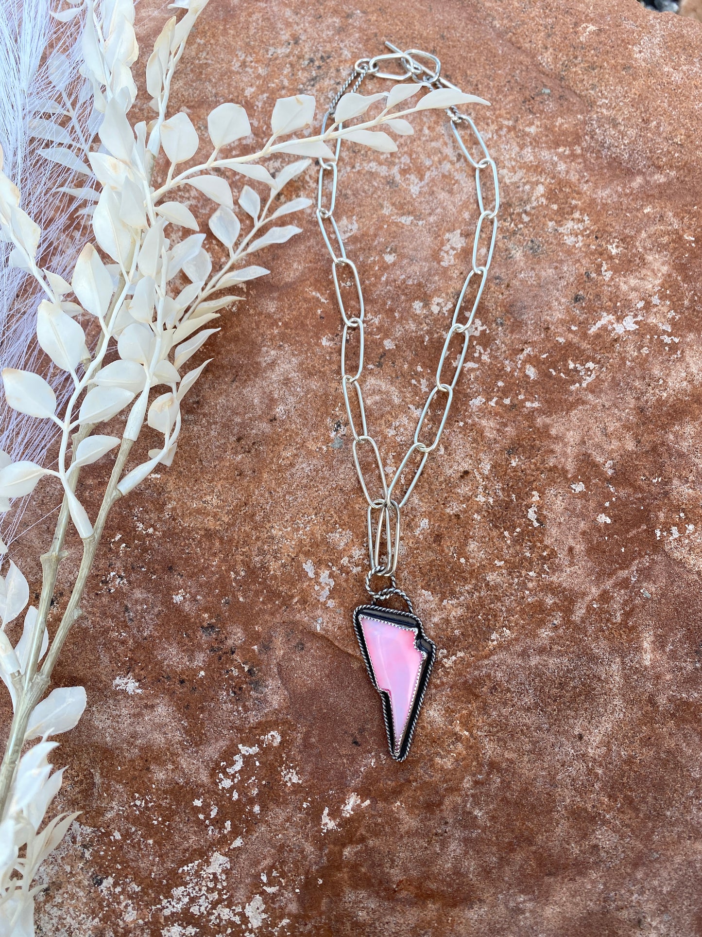 Pink/purple Bolt Necklace